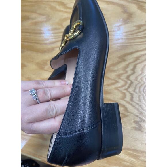 Gucci Loafers Women's 8 Black Leather Slip On Square Toe Block Heel Formal S32 - Picture 13 of 15